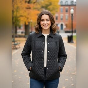 Classic Black Quilted Utility Jacket